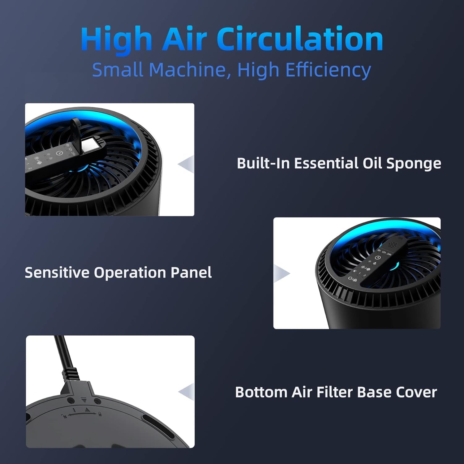 Air Purifiers for Home, HEPA Air Purifiers Air Cleaner for Smoke Pollen Dander H