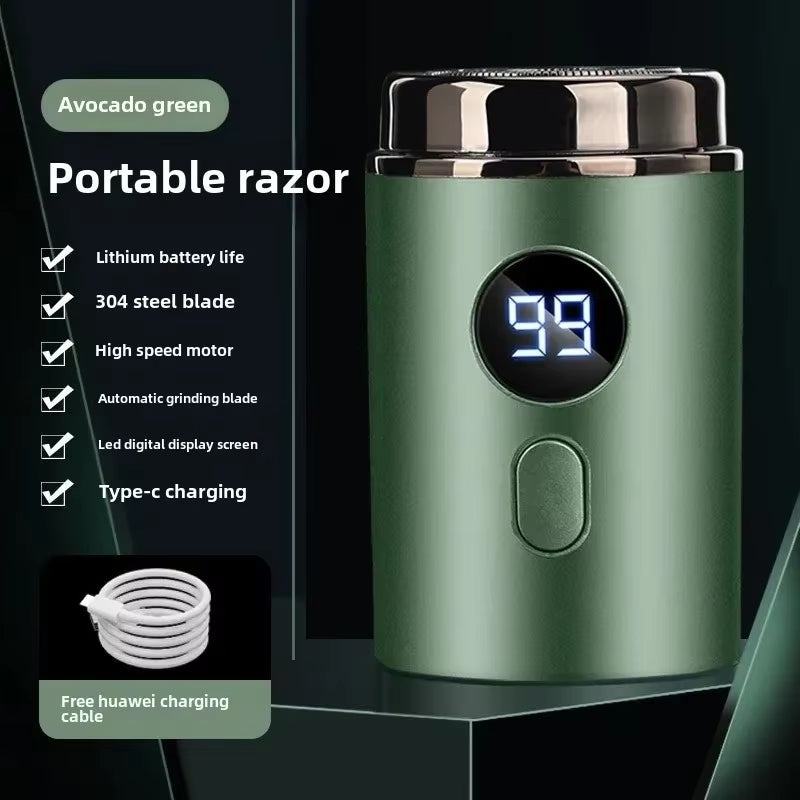 Men'S Shaver Electric Mini Portable USB Rechargeable with Digital Display Long Standby No Wash Rechargeable Men'S Shaver