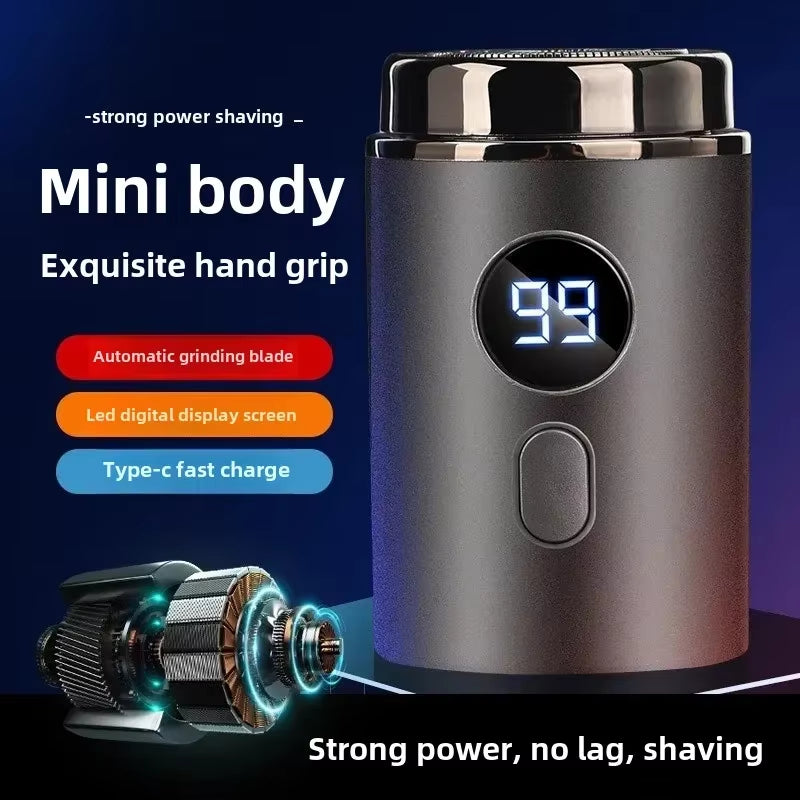 Men'S Shaver Electric Mini Portable USB Rechargeable with Digital Display Long Standby No Wash Rechargeable Men'S Shaver