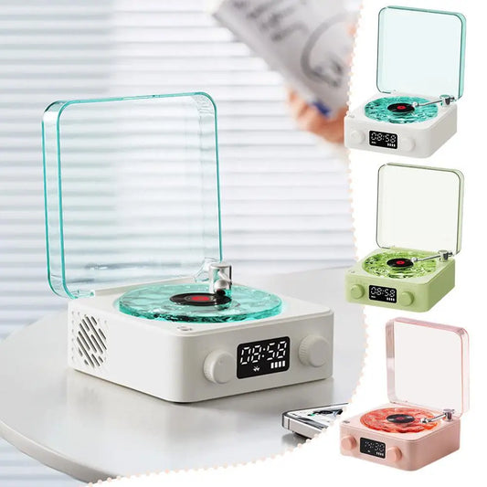 Wireless Portable the Waves Vinyl Player Mini Portable Retro Sleep Aid Speakers Adjustable RGB Lights for Bedroom Office